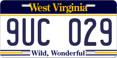 WV license plate 9UC029