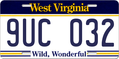 WV license plate 9UC032