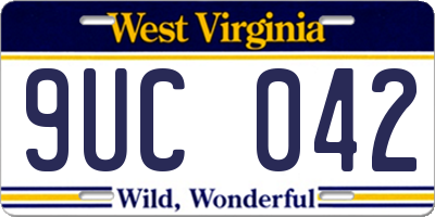 WV license plate 9UC042