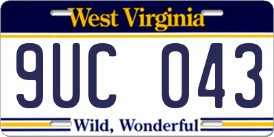 WV license plate 9UC043
