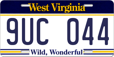 WV license plate 9UC044