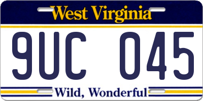 WV license plate 9UC045