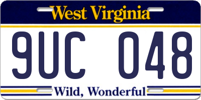 WV license plate 9UC048
