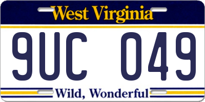WV license plate 9UC049