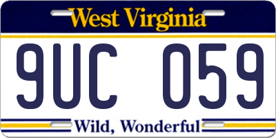 WV license plate 9UC059