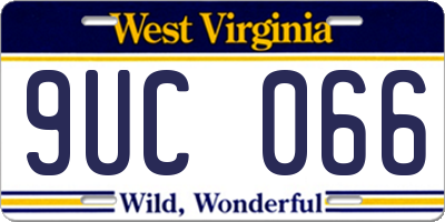 WV license plate 9UC066