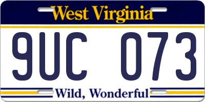 WV license plate 9UC073