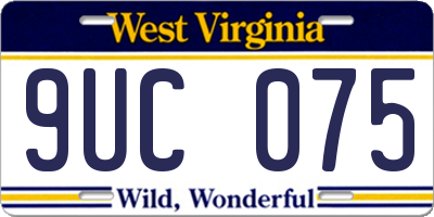 WV license plate 9UC075