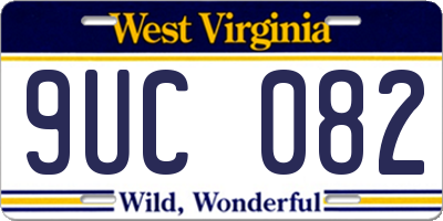 WV license plate 9UC082