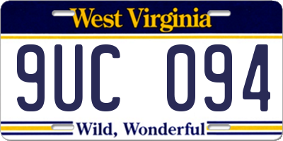 WV license plate 9UC094