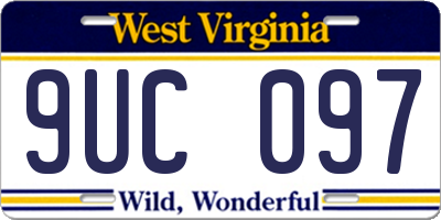 WV license plate 9UC097
