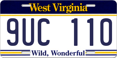WV license plate 9UC110