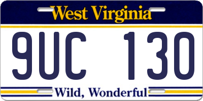 WV license plate 9UC130