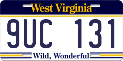 WV license plate 9UC131