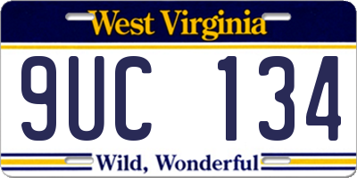 WV license plate 9UC134