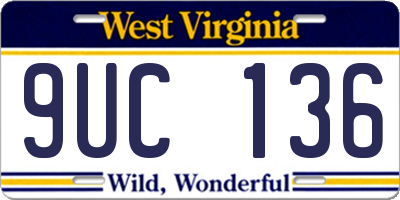 WV license plate 9UC136