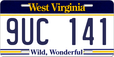 WV license plate 9UC141