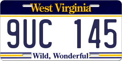 WV license plate 9UC145