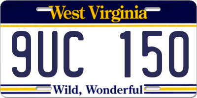 WV license plate 9UC150
