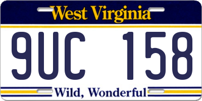 WV license plate 9UC158