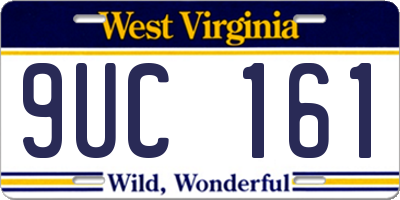 WV license plate 9UC161