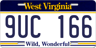WV license plate 9UC166