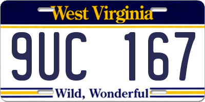 WV license plate 9UC167