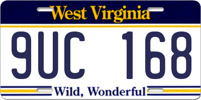 WV license plate 9UC168