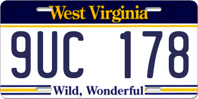 WV license plate 9UC178