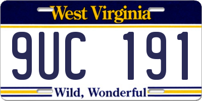 WV license plate 9UC191