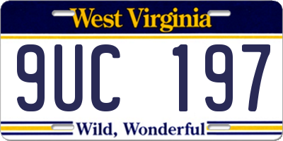 WV license plate 9UC197