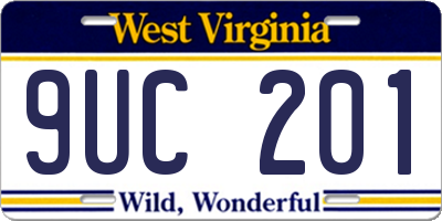 WV license plate 9UC201