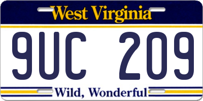 WV license plate 9UC209