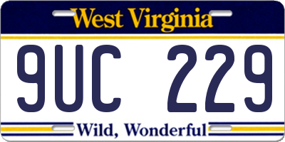 WV license plate 9UC229