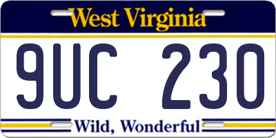 WV license plate 9UC230