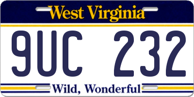 WV license plate 9UC232