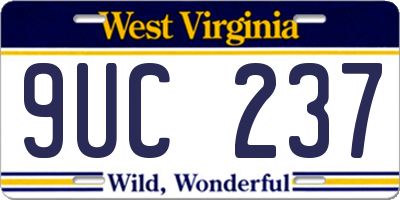 WV license plate 9UC237