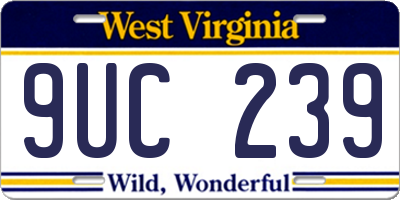 WV license plate 9UC239