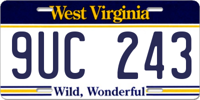 WV license plate 9UC243