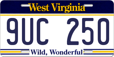 WV license plate 9UC250