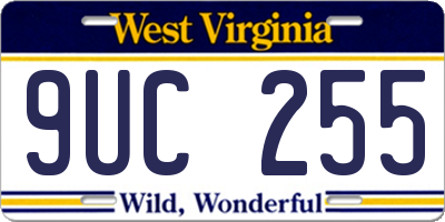 WV license plate 9UC255
