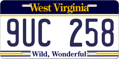 WV license plate 9UC258