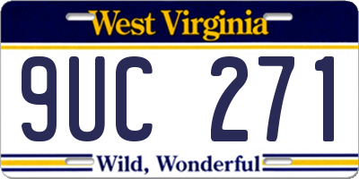 WV license plate 9UC271