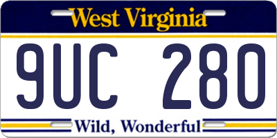 WV license plate 9UC280