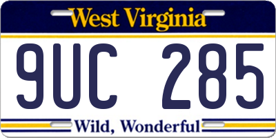 WV license plate 9UC285