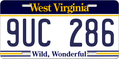 WV license plate 9UC286