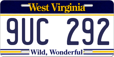 WV license plate 9UC292