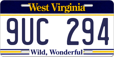WV license plate 9UC294