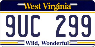 WV license plate 9UC299