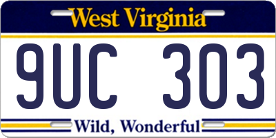 WV license plate 9UC303